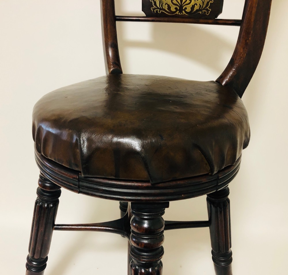 Antique Regency Adjustable Harpist Music Chair View IV