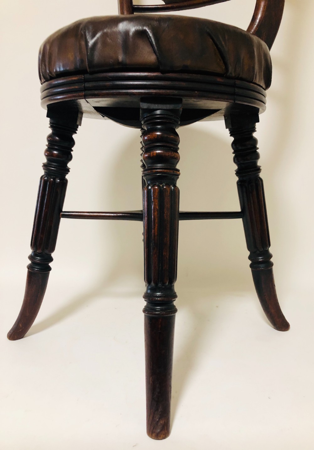 Antique Regency Adjustable Harpist Music Chair View VI