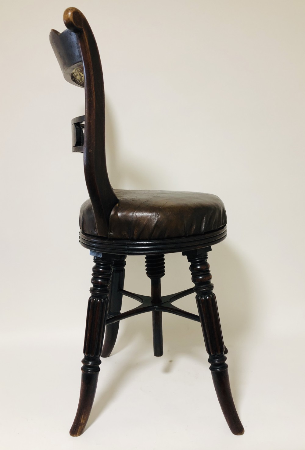 Antique Regency Adjustable Harpist Music Chair View X