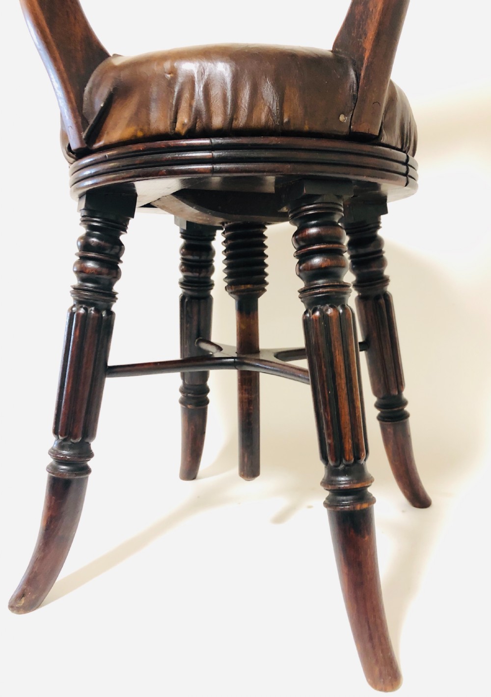 Antique Regency Adjustable Harpist Music Chair View XII