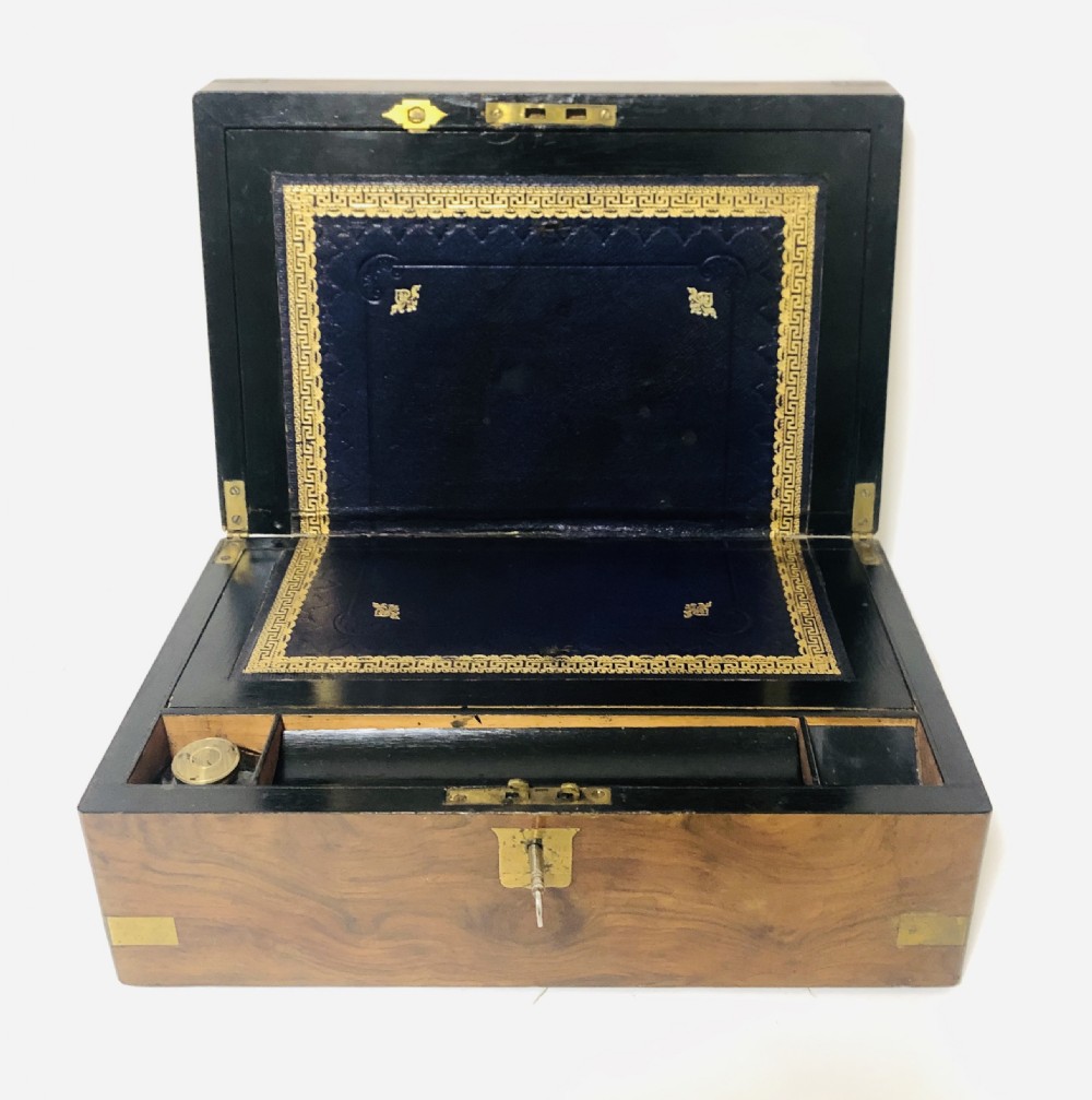 Antique Victorian Burr Walnut Writing Slope Box