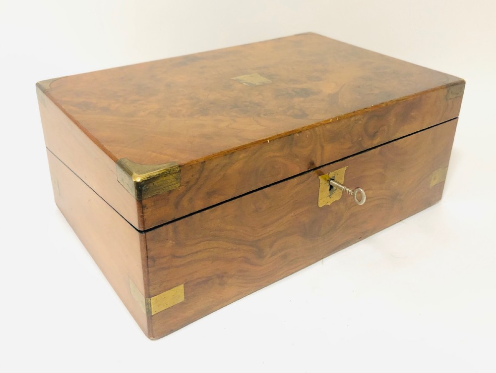 Antique Victorian Burr Walnut Writing Slope Box View III