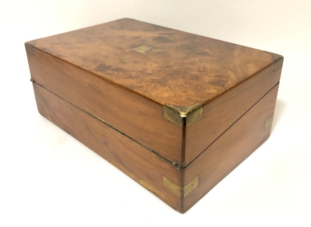 Antique Victorian Burr Walnut Writing Slope Box View IV