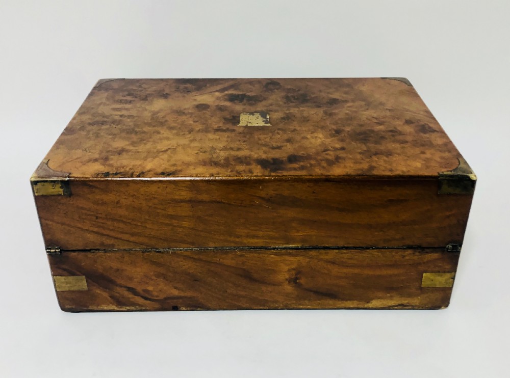 Antique Victorian Burr Walnut Writing Slope Box View V