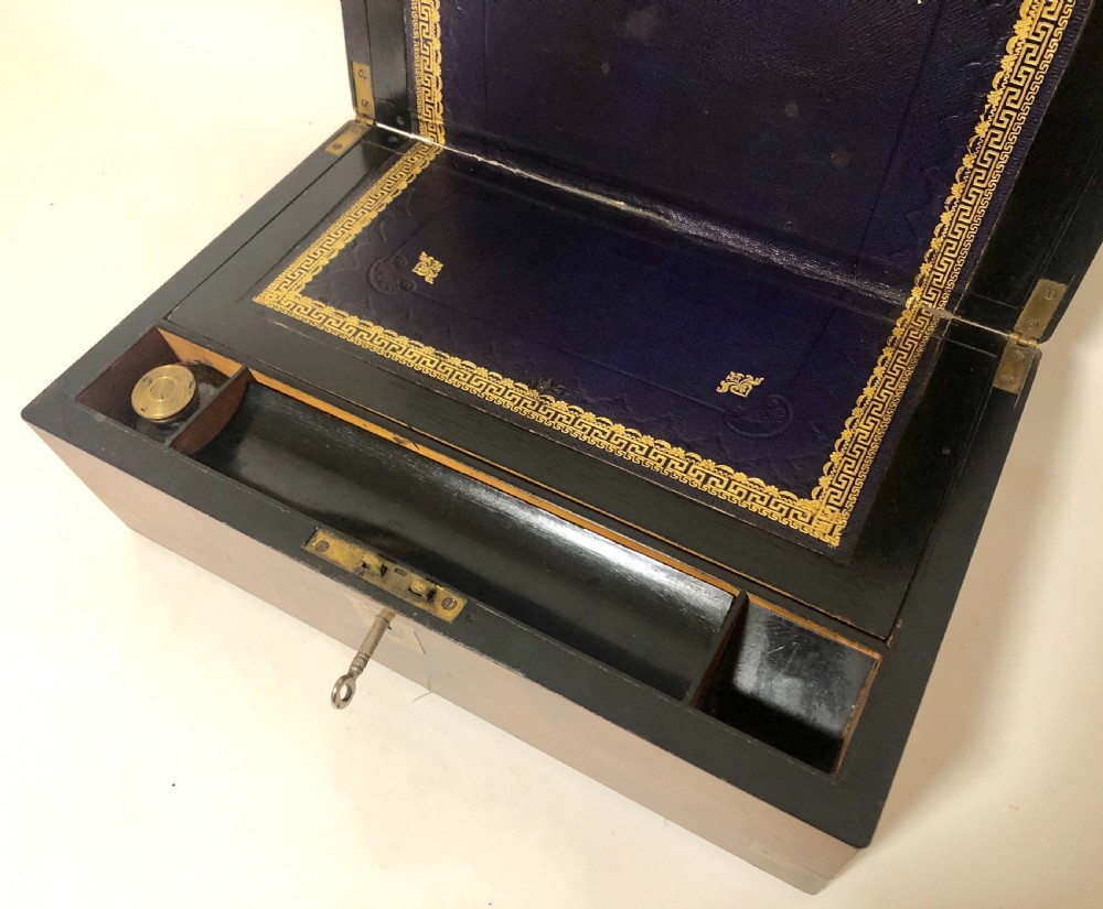 Antique Victorian Burr Walnut Writing Slope Box View VIII