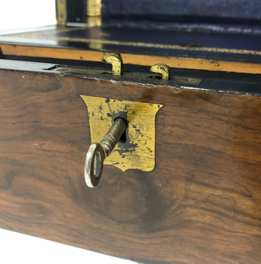 Antique Victorian Burr Walnut Writing Slope Box View X