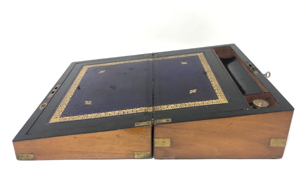 Antique Victorian Burr Walnut Writing Slope Box View XII