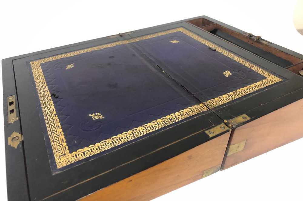 Antique Victorian Burr Walnut Writing Slope Box View XIII