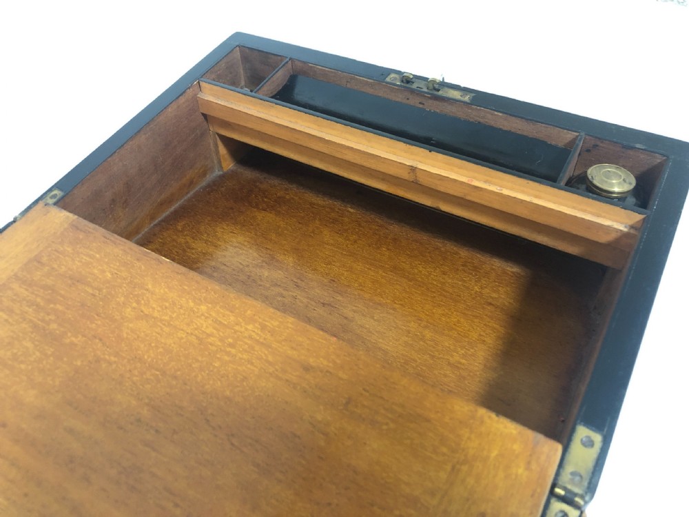 Antique Victorian Burr Walnut Writing Slope Box View XIV