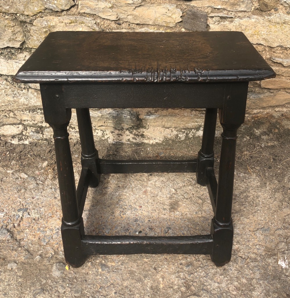 Antique Oak Joint Stool View XI