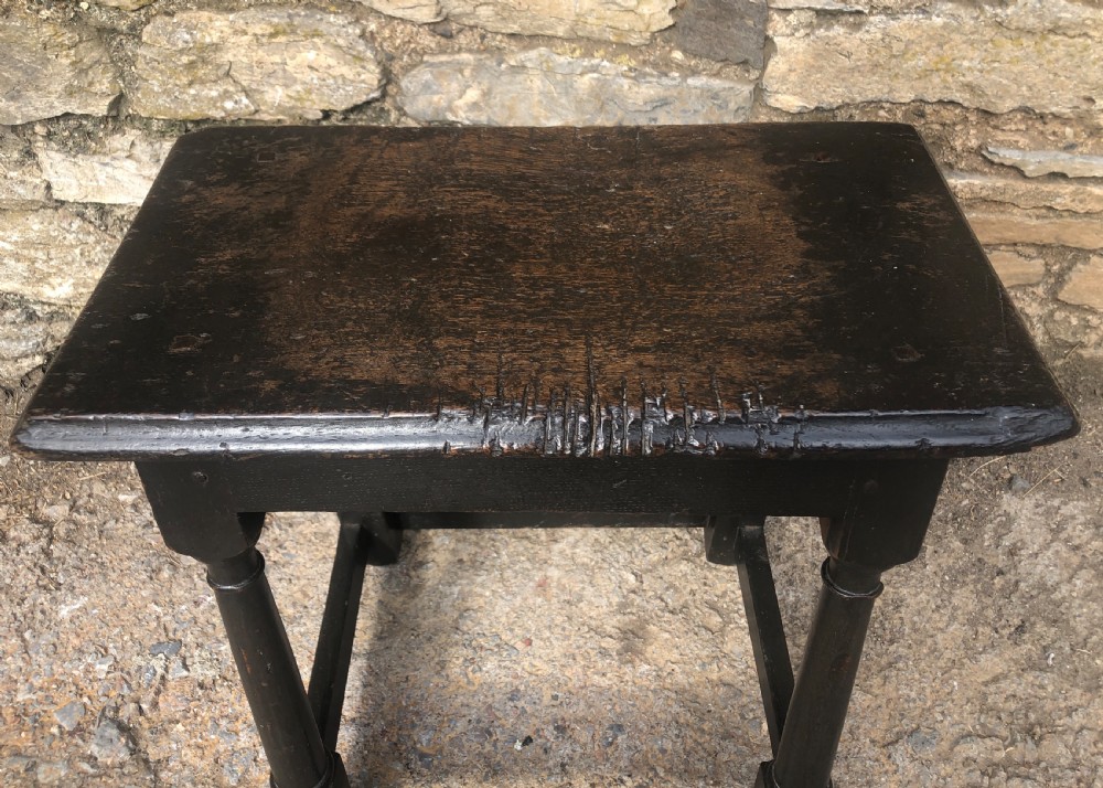 Antique Oak Joint Stool View XV