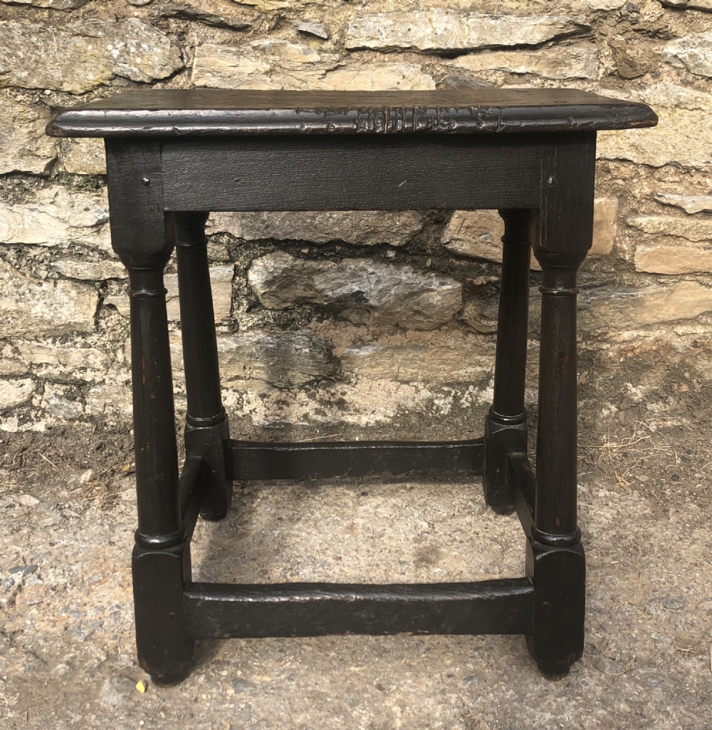 Antique Oak Joint Stool View XVII
