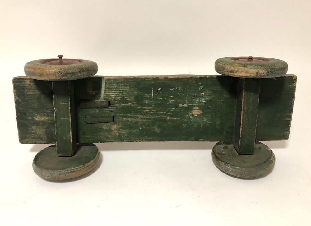 Antique Wooden Pull Along Toy Horse on Wheels View IX
