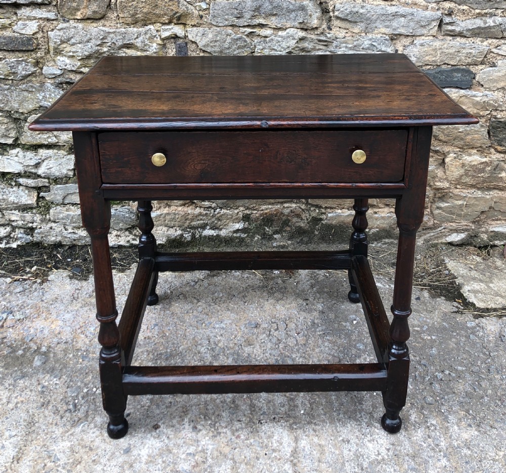 Antique 18th Century Oak Side Table 