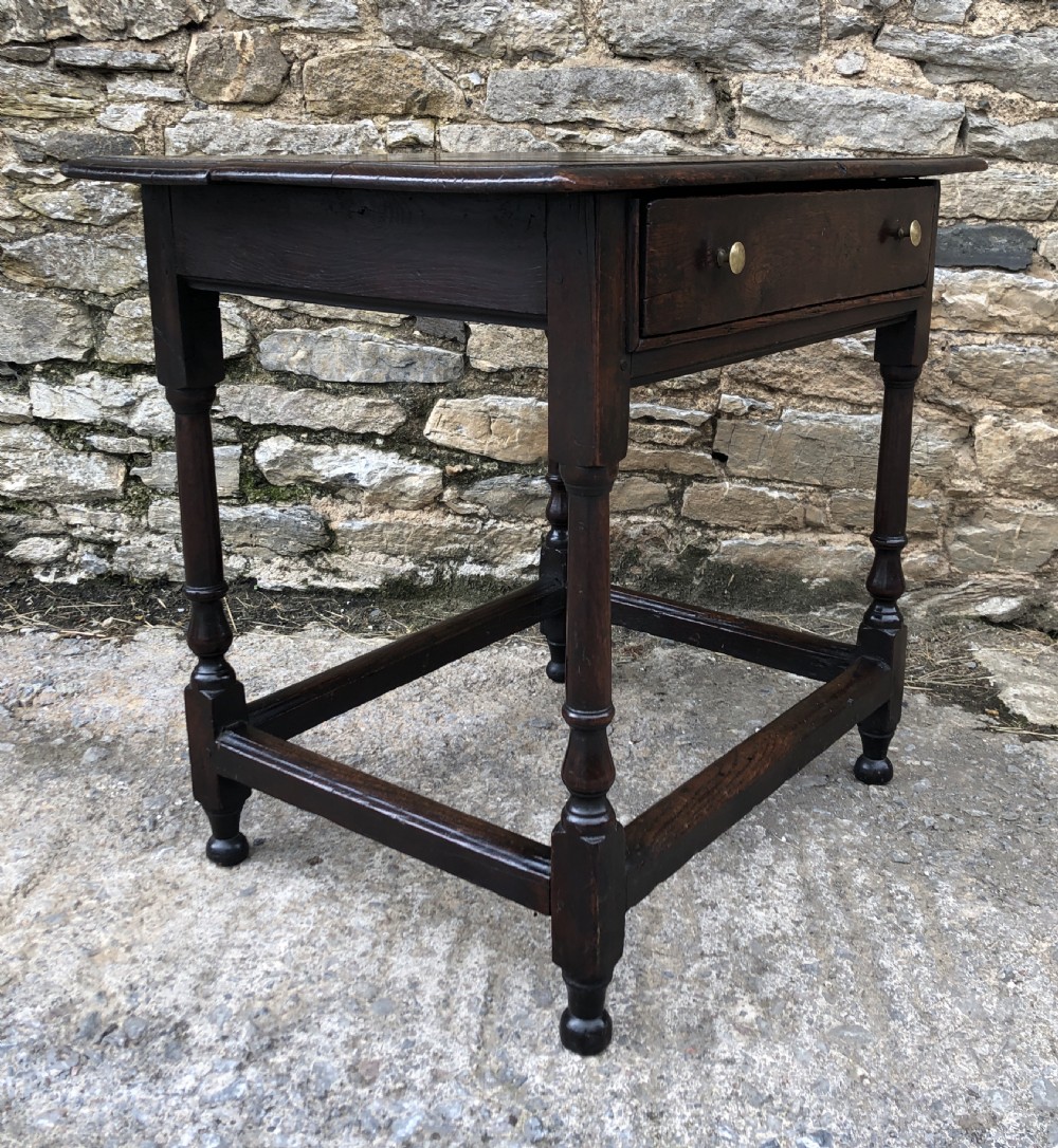 Antique 18th Century Oak Side Table  View VII