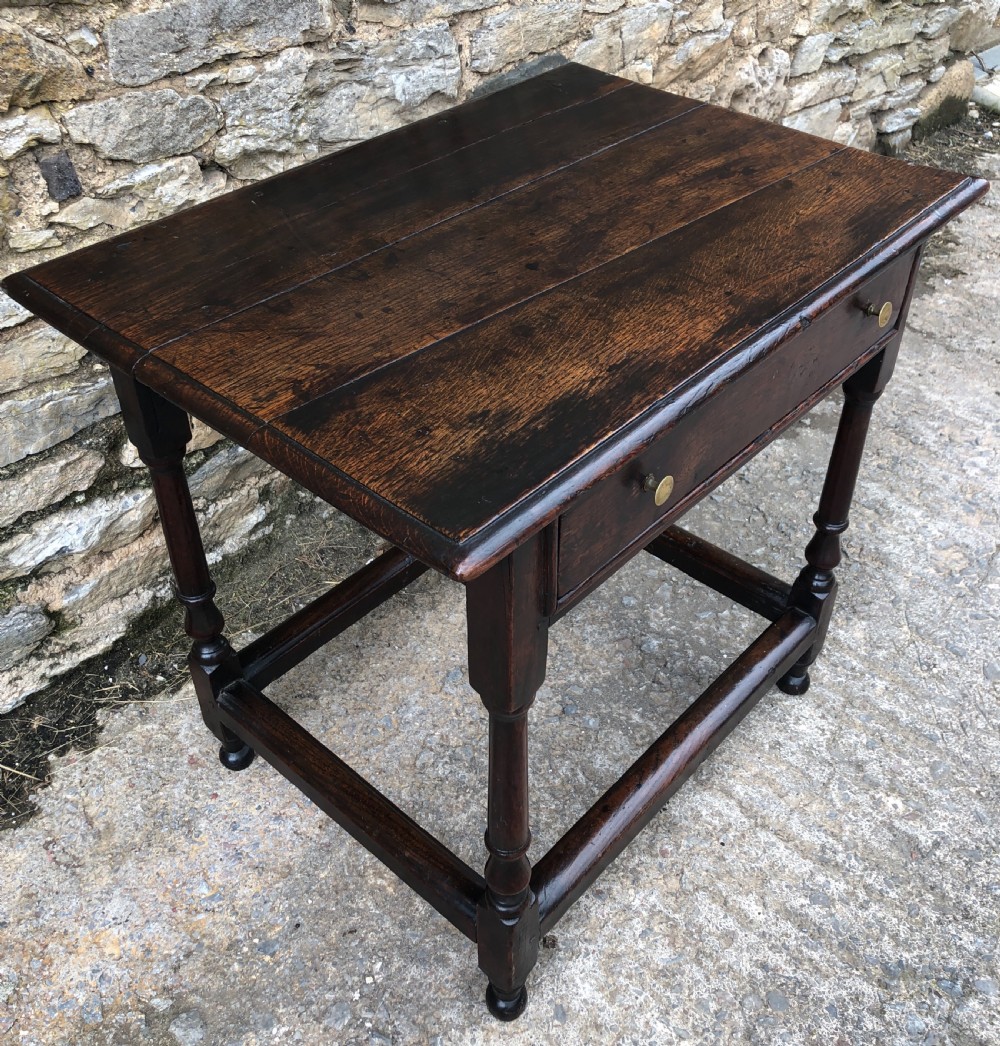 Antique 18th Century Oak Side Table  View XI