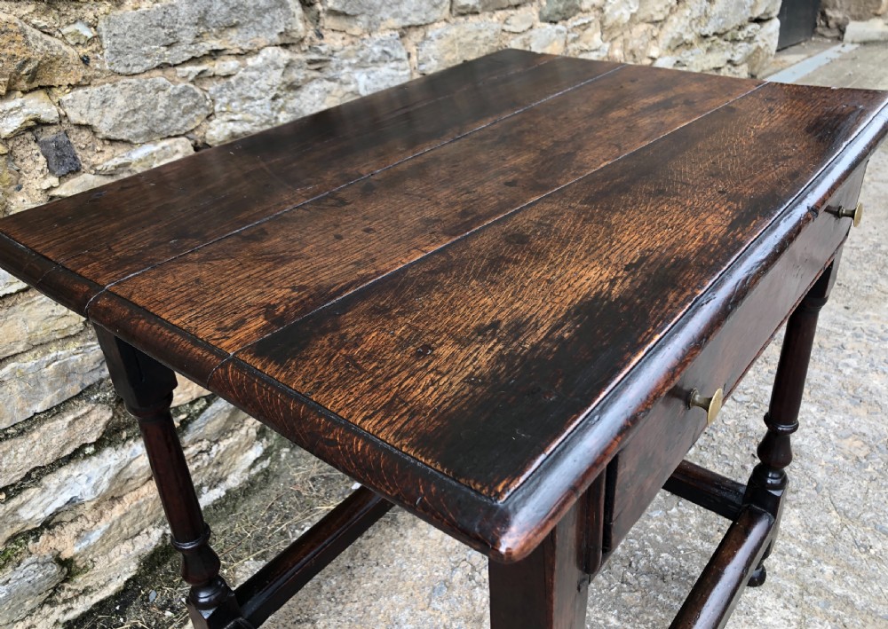 Antique 18th Century Oak Side Table  View XII