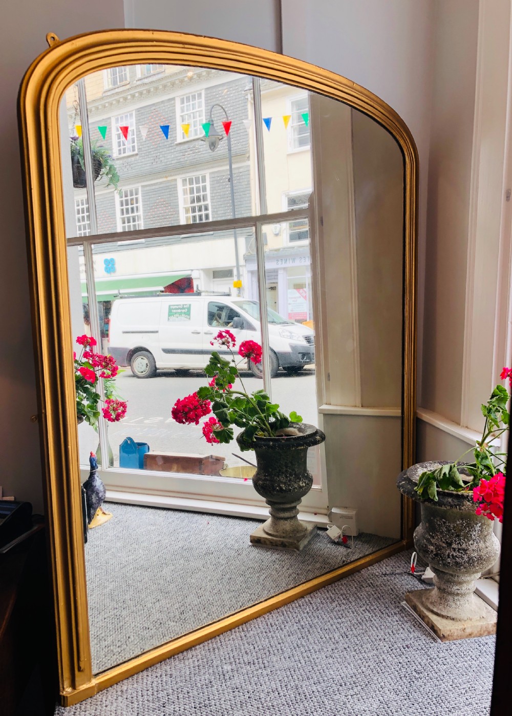 Large Antique Gilt Overmantle Mirror