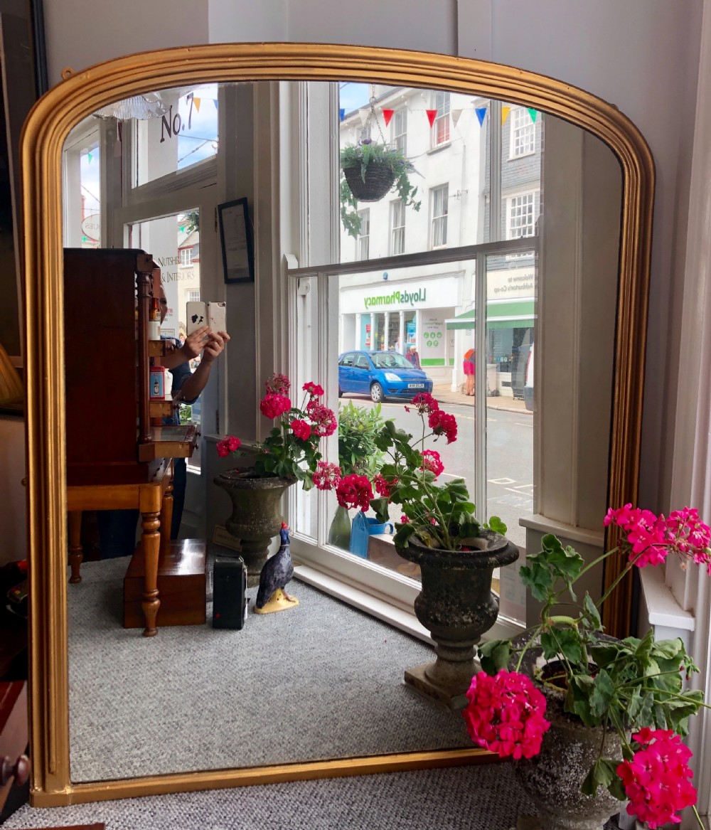 Large Antique Gilt Overmantle Mirror View V