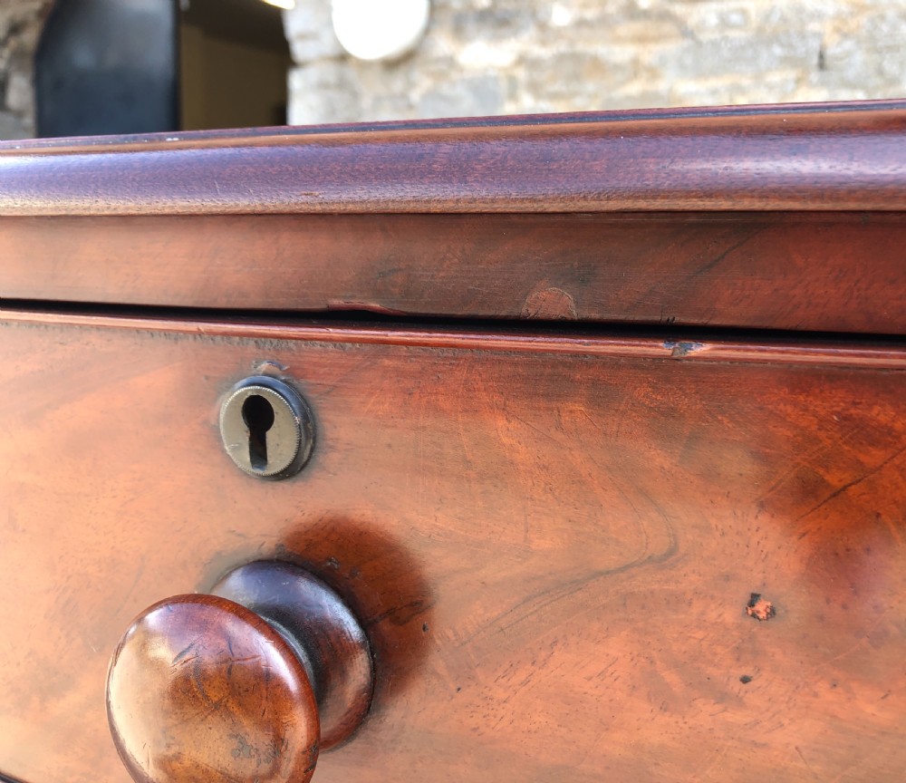 Victorian Mahogany Bow Front Chest of Drawers View XVI