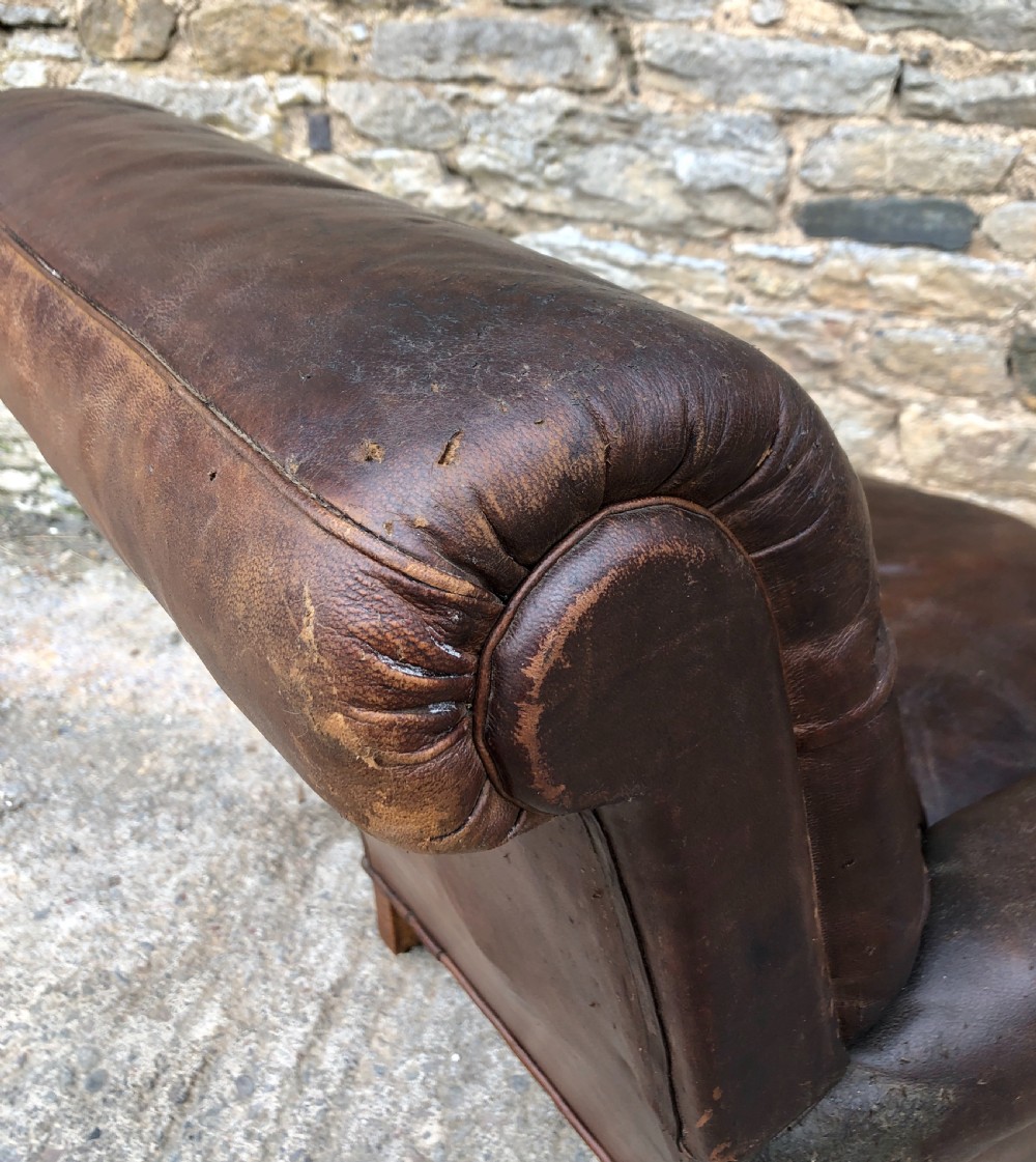 Antique Victorian English Leather Library Chair  View VIII