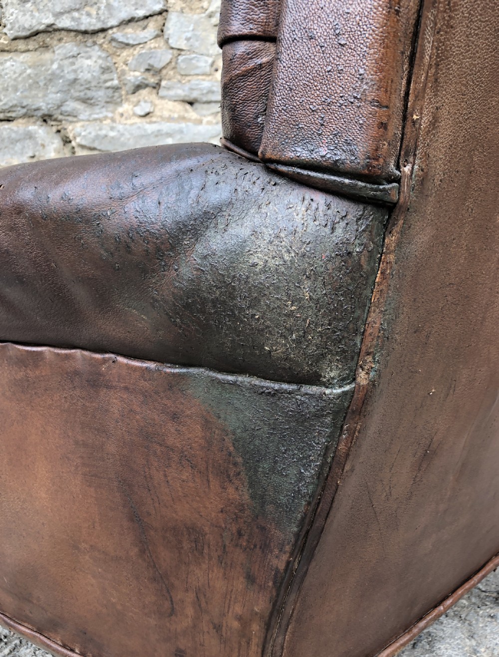 Antique Victorian English Leather Library Chair  View XI