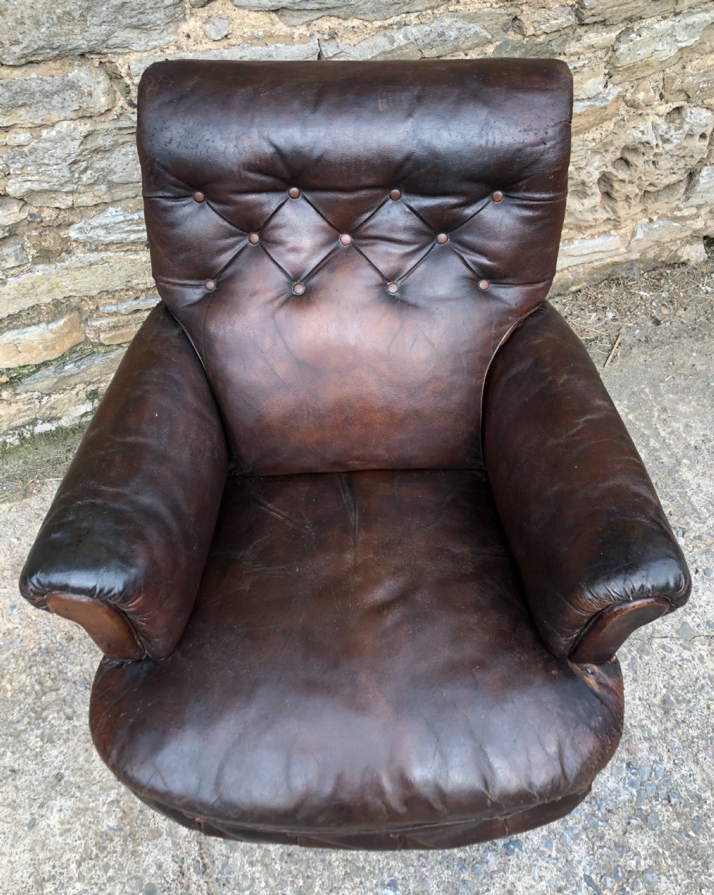 Antique Victorian English Leather Library Chair  View XVIII