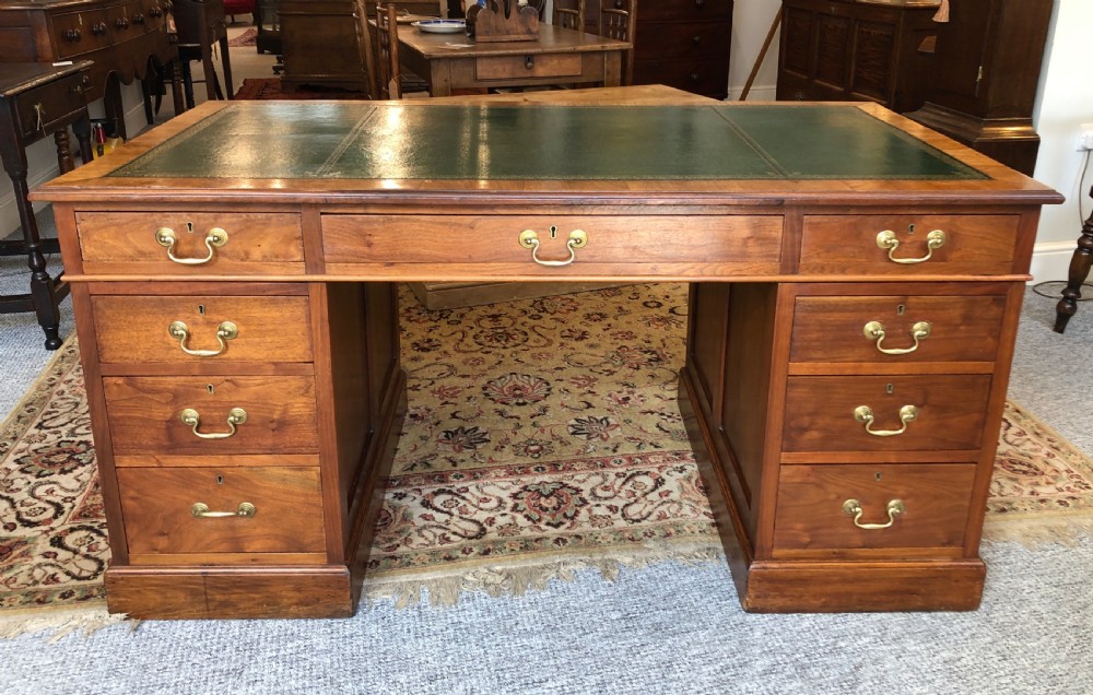 Large Antique Mahogany Pedestal Desk