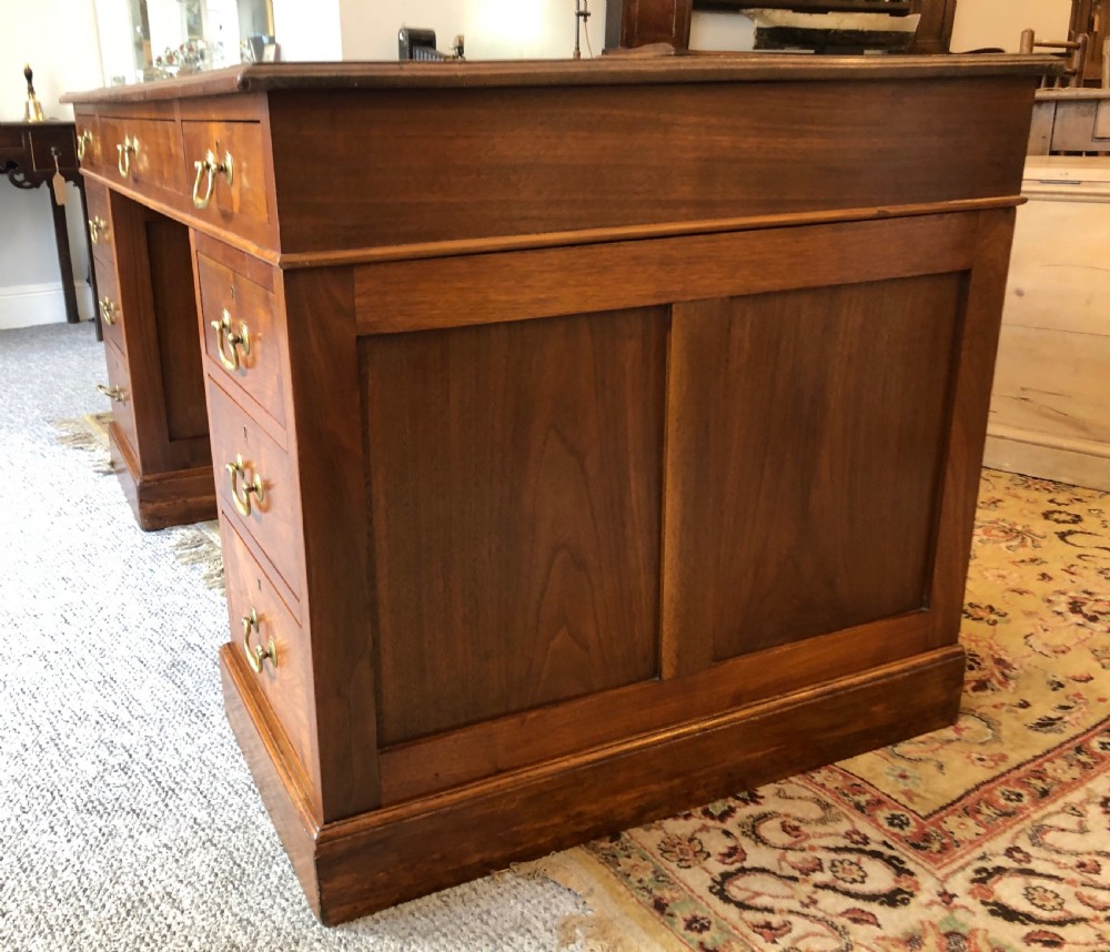 Large Antique Mahogany Pedestal Desk View VII