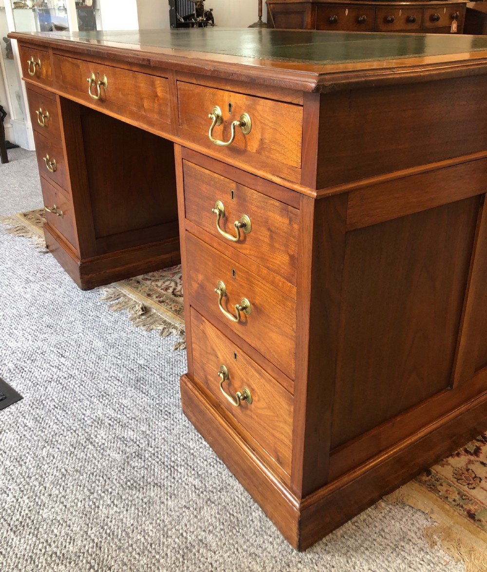 Large Antique Mahogany Pedestal Desk View VIII