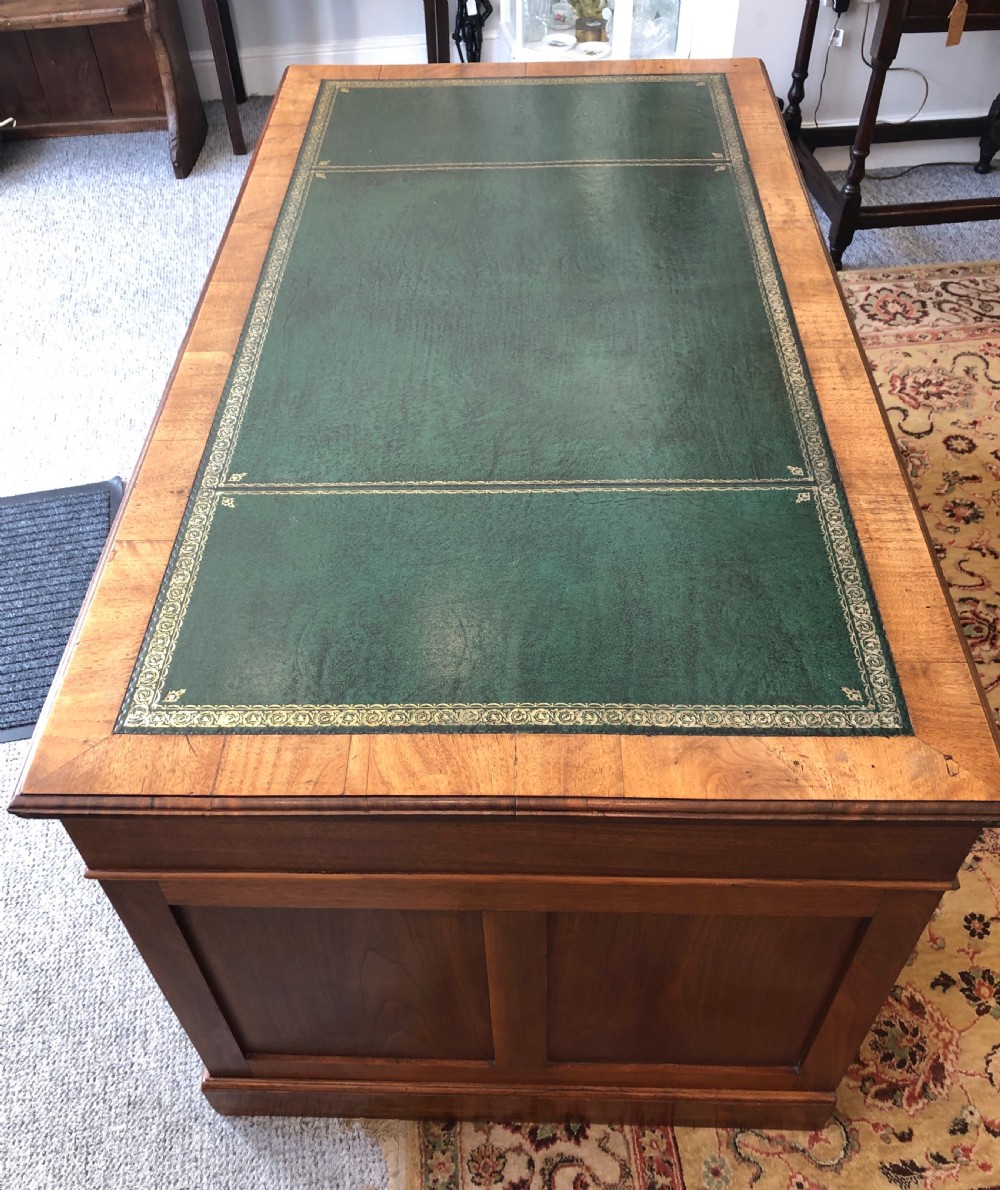 Large Antique Mahogany Pedestal Desk View X