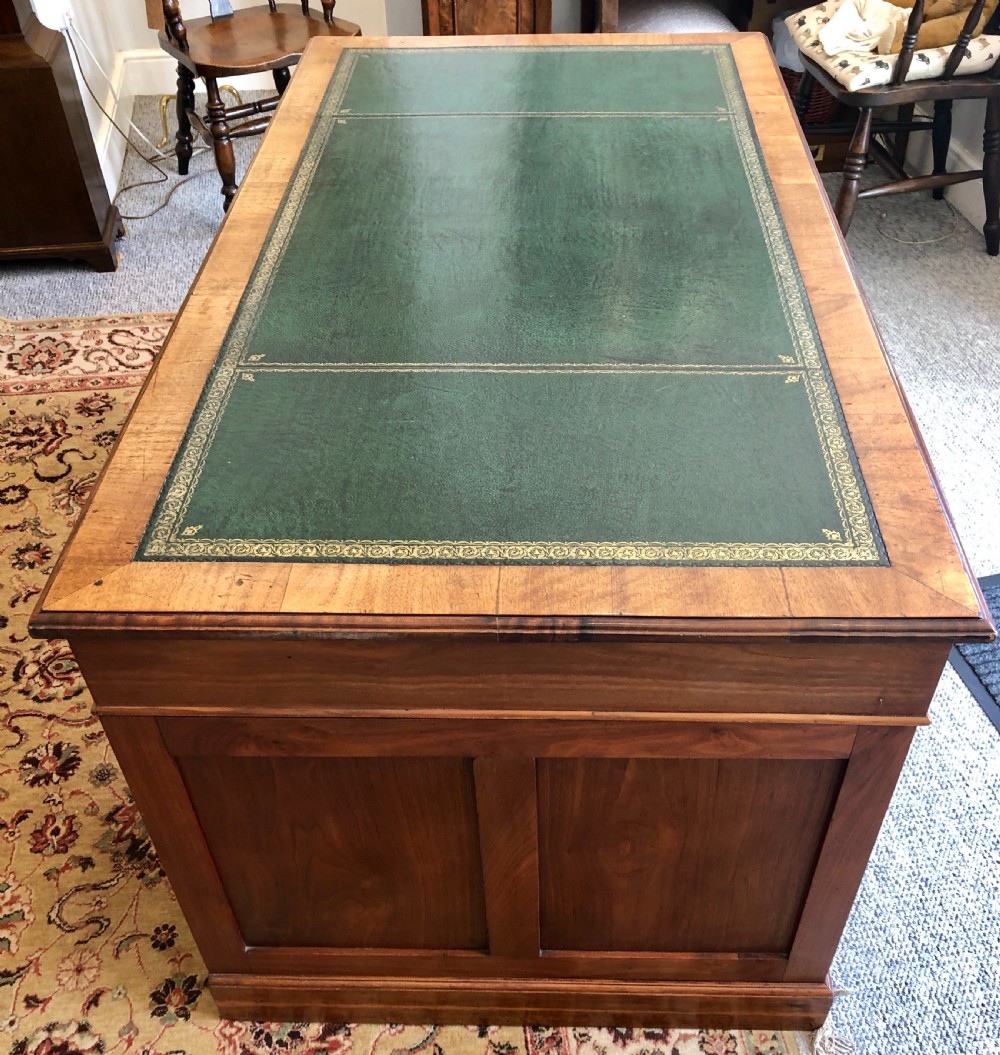 Large Antique Mahogany Pedestal Desk View XI