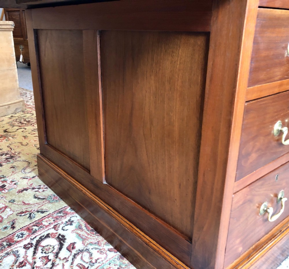 Large Antique Mahogany Pedestal Desk View XIX