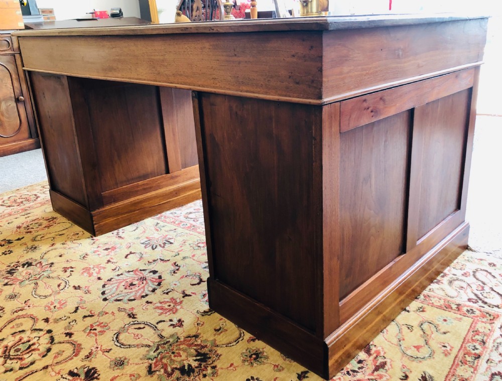 Large Antique Mahogany Pedestal Desk View XXIV