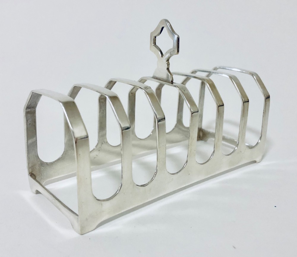 Large Antique Solid Silver Toast Rack