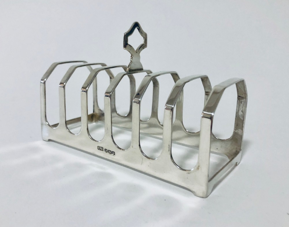 Large Antique Solid Silver Toast Rack View V