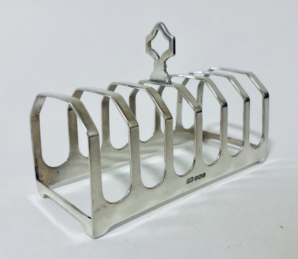 Large Antique Solid Silver Toast Rack View VI