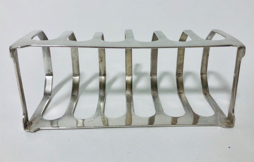 Large Antique Solid Silver Toast Rack View VIII