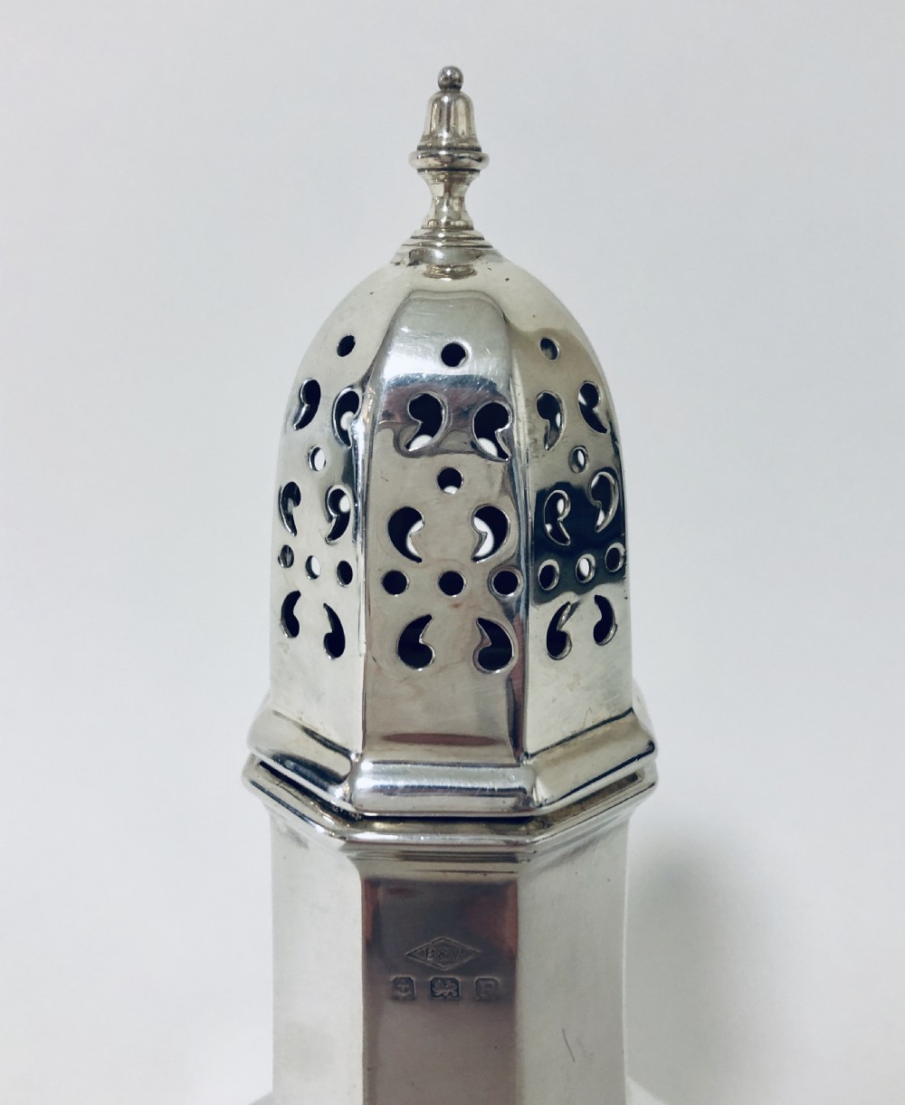 Antique Solid Silver Sugar Shaker Caster View II