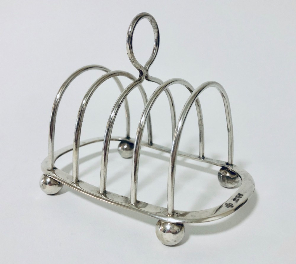 Quality Antique Solid Silver Toast Rack Chester  View IV