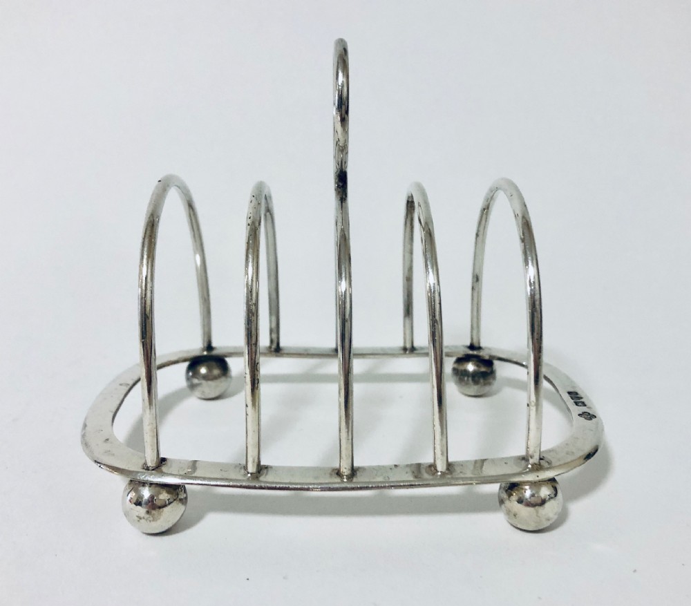 Quality Antique Solid Silver Toast Rack Chester  View V
