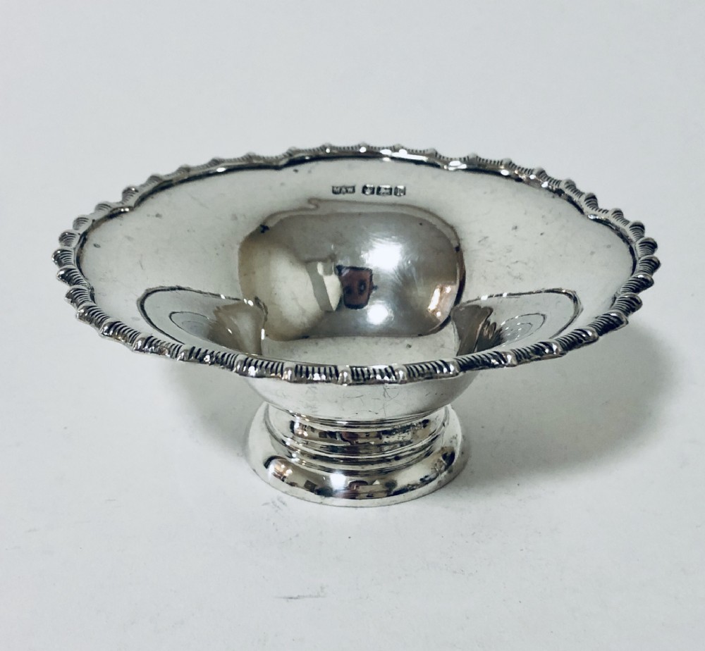 Small Antique Solid Silver Bowl Dish
