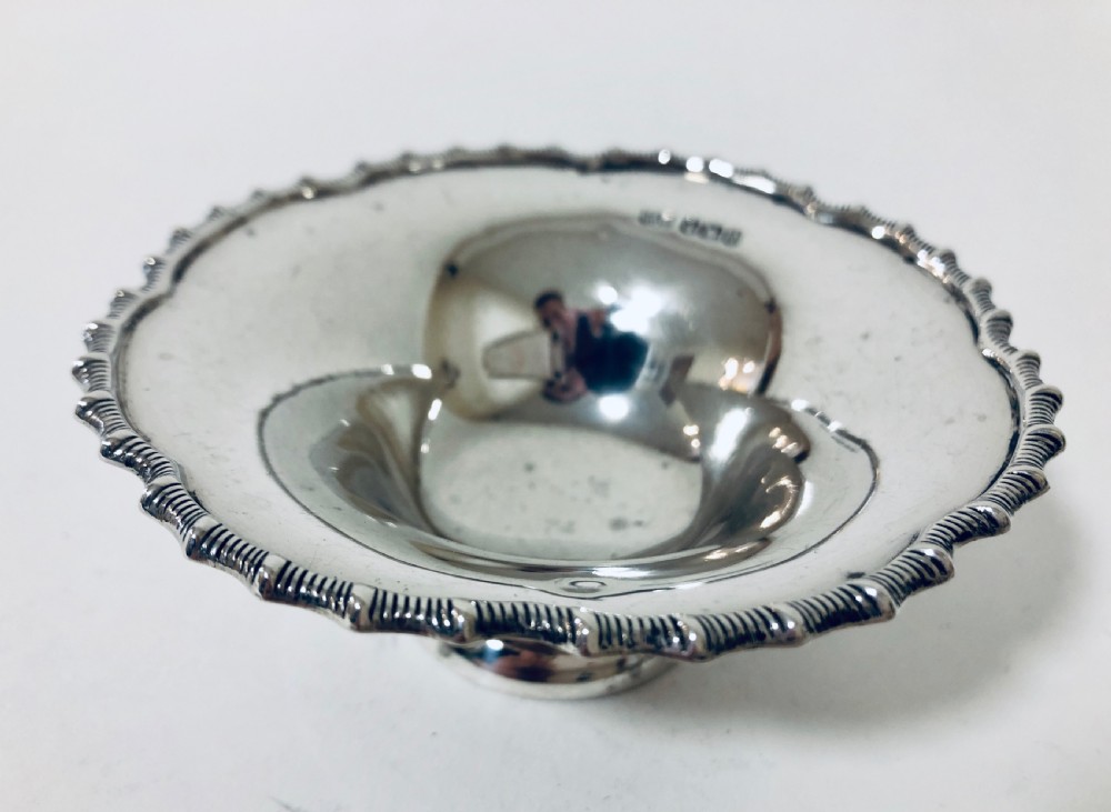 Small Antique Solid Silver Bowl Dish View V