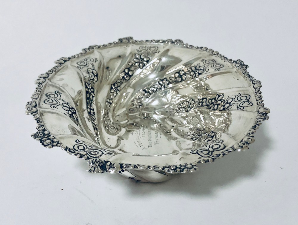 Large Victorian Solid Silver Dish Bowl View III