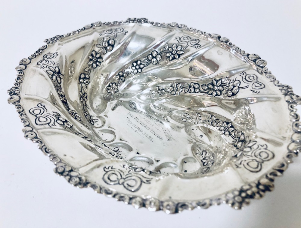 Large Victorian Solid Silver Dish Bowl View VII