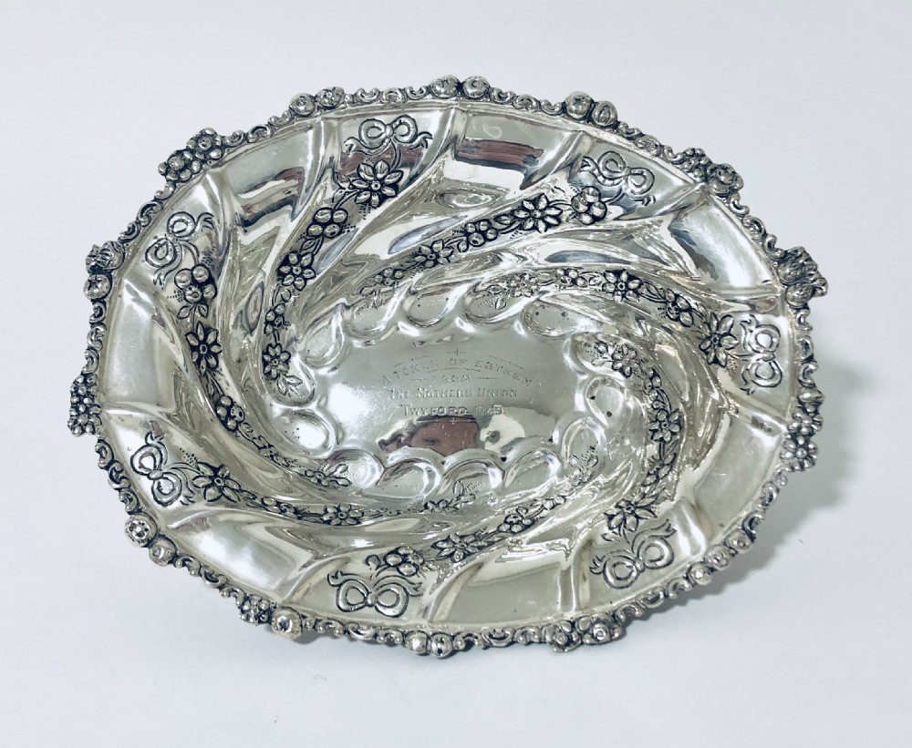Large Victorian Solid Silver Dish Bowl View VIII