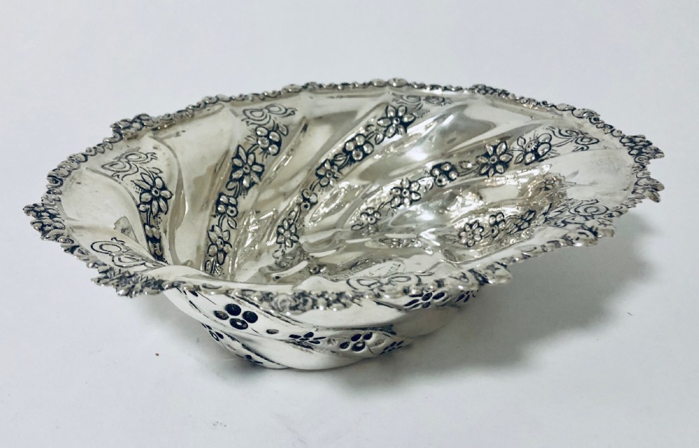 Large Victorian Solid Silver Dish Bowl View XII