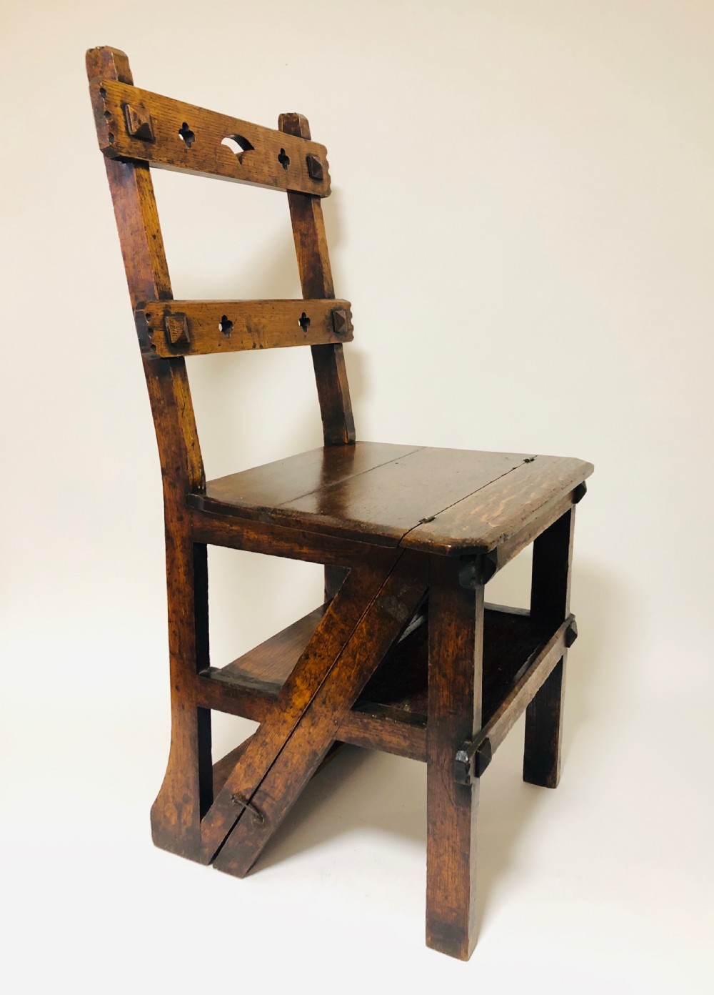 Antique Victorian Metamorphic Library Step Chair View V