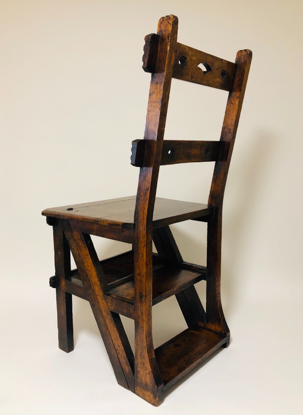 Antique Victorian Metamorphic Library Step Chair View XI