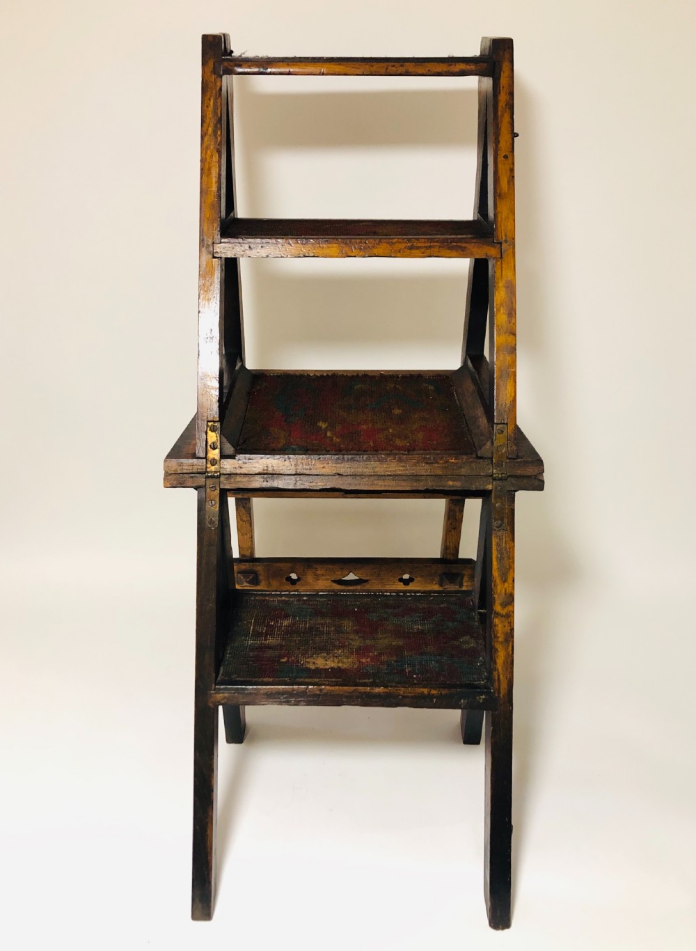 Antique Victorian Metamorphic Library Step Chair View XV